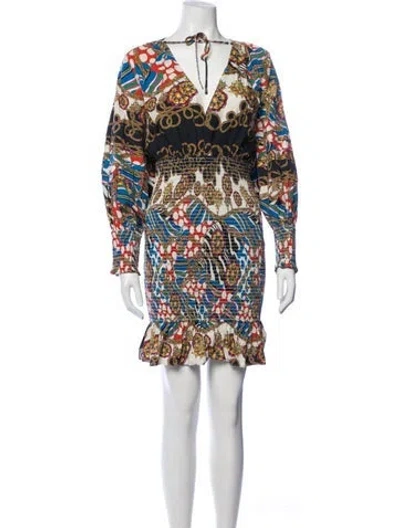 Pre-owned Rhode Printed Mini Dress In White