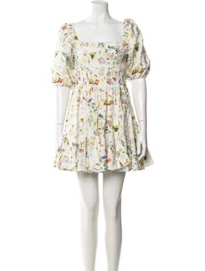 Pre-owned Rhode Printed Mini Dress In White