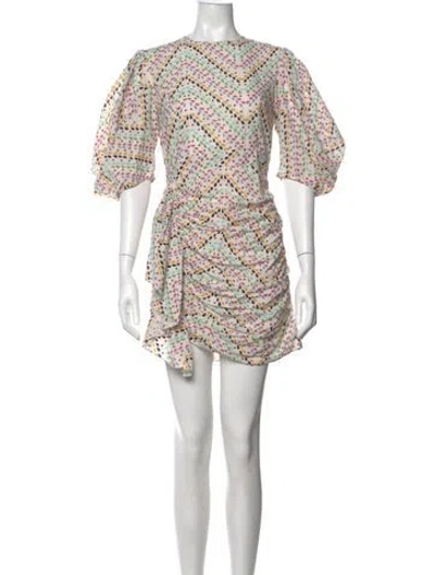 Pre-owned Rhode Printed Mini Dress In White