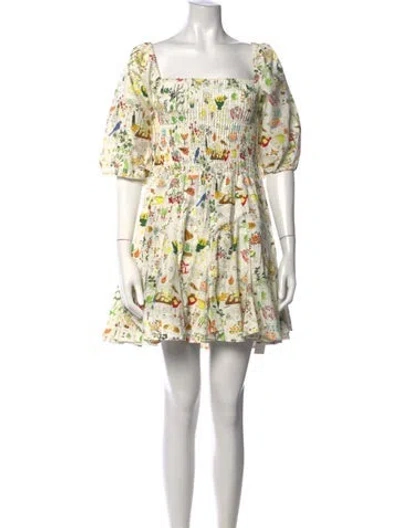 Pre-owned Rhode Printed Mini Dress In White