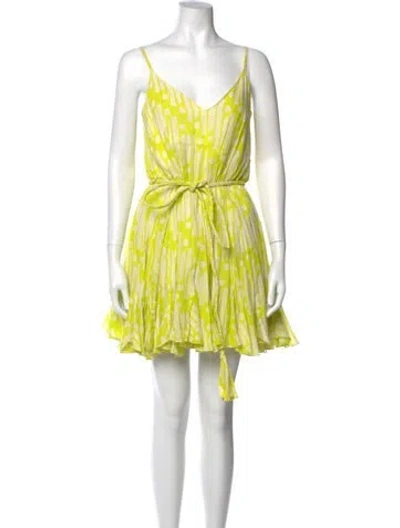 Pre-owned Rhode Printed Mini Dress In Yellow