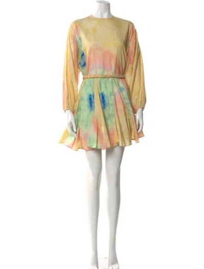 Pre-owned Rhode Printed Mini Dress In Yellow