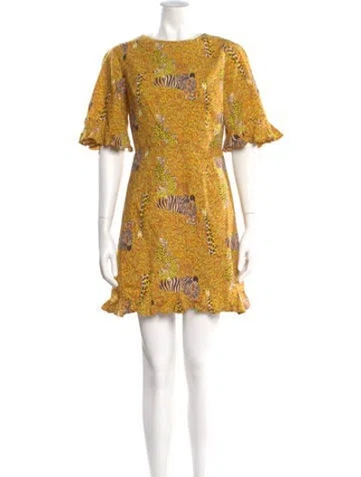 Pre-owned Rhode Printed Mini Dress In Yellow