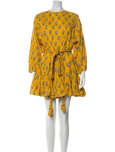 Pre-owned Rhode Printed Mini Dress In Yellow