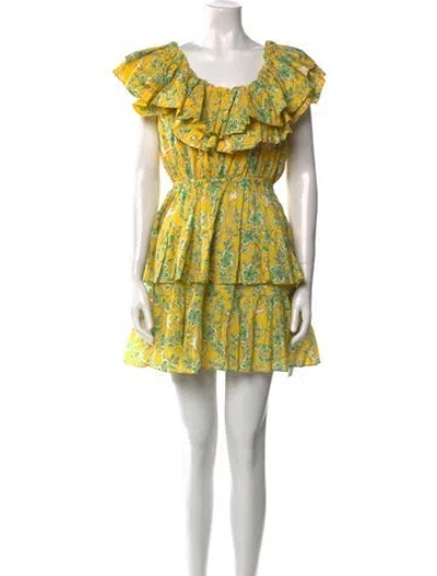 Pre-owned Rhode Printed Mini Dress In Yellow