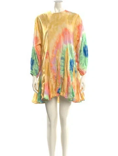 Pre-owned Rhode Printed Mini Dress In Yellow