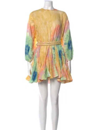 Pre-owned Rhode Printed Mini Dress In Yellow