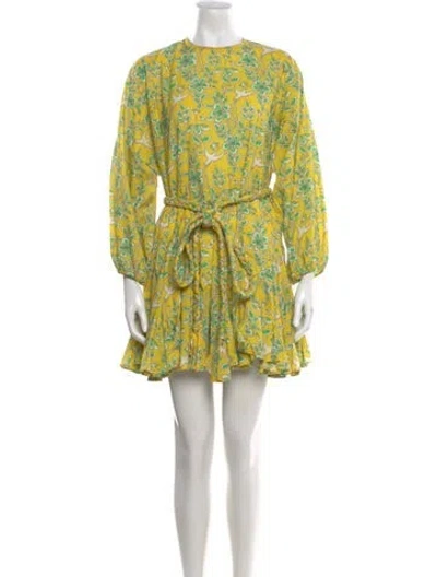 Pre-owned Rhode Printed Mini Dress In Yellow