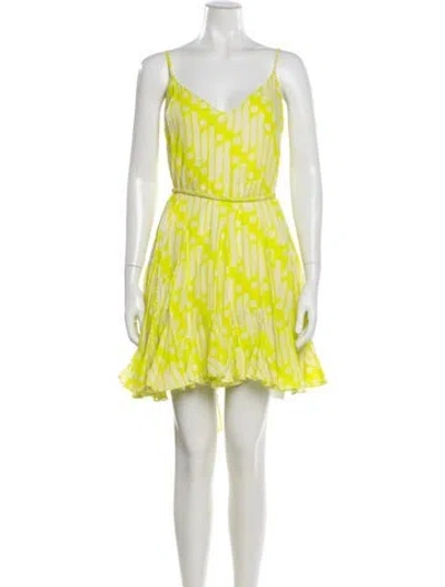 Pre-owned Rhode Printed Mini Dress In Yellow