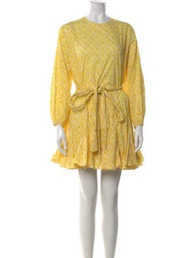 Pre-owned Rhode Printed Mini Dress In Yellow