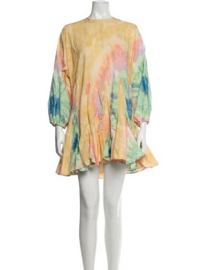 Pre-owned Rhode Printed Mini Dress In Yellow
