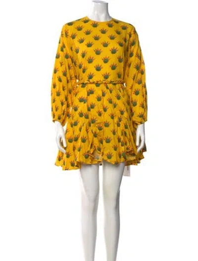 Pre-owned Rhode Printed Mini Dress In Yellow