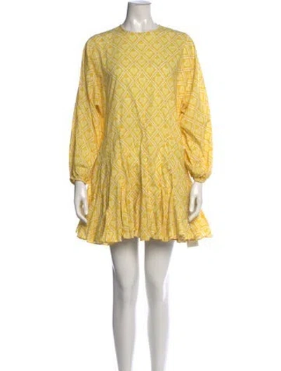 Pre-owned Rhode Printed Mini Dress In Yellow