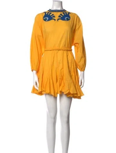 Pre-owned Rhode Printed Mini Dress In Yellow