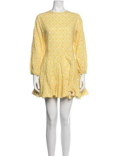 Pre-owned Rhode Printed Mini Dress In Yellow