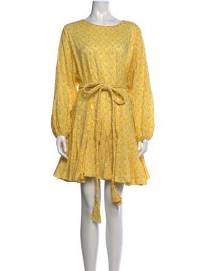 Pre-owned Rhode Printed Mini Dress In Yellow