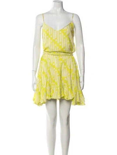 Pre-owned Rhode Printed Mini Dress In Yellow