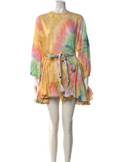 Pre-owned Rhode Printed Mini Dress In Yellow