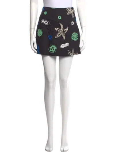 Pre-owned Rhode Printed Mini Skirt In Black