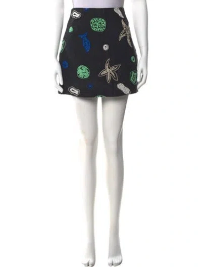 Pre-owned Rhode Printed Mini Skirt In Black