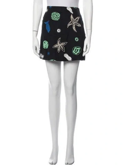 Pre-owned Rhode Printed Mini Skirt In Black