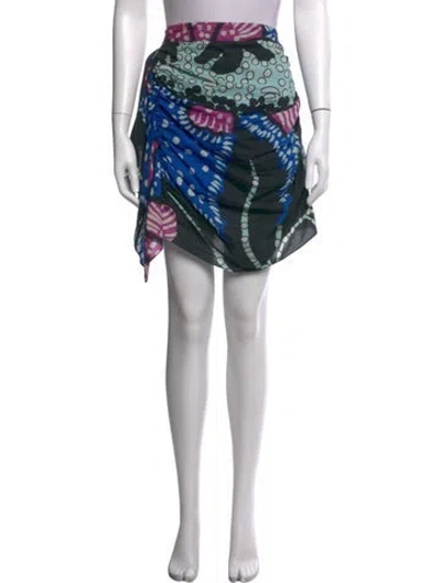 Pre-owned Rhode Printed Mini Skirt In Black/blue