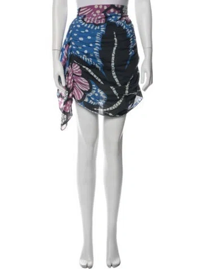 Pre-owned Rhode Printed Mini Skirt In Black/blue