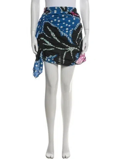 Pre-owned Rhode Printed Mini Skirt In Blue