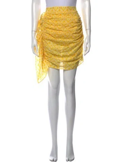 Pre-owned Rhode Printed Mini Skirt In Yellow