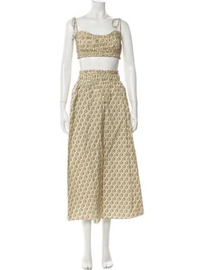 Pre-owned Rhode Printed Skirt Set In Yellow