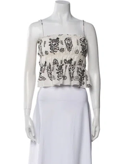 Pre-owned Rhode Printed Square Neckline Crop Top In Neutral