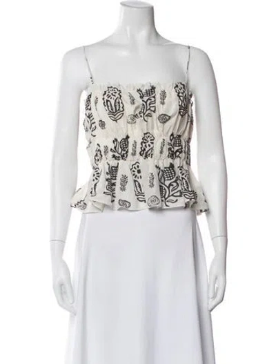 Pre-owned Rhode Printed Square Neckline Top In Neutral
