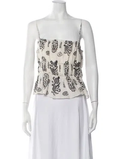 Pre-owned Rhode Printed Square Neckline Top In Neutrals