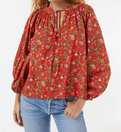 Rhode Rafael Top In Red Morlaix In Multi