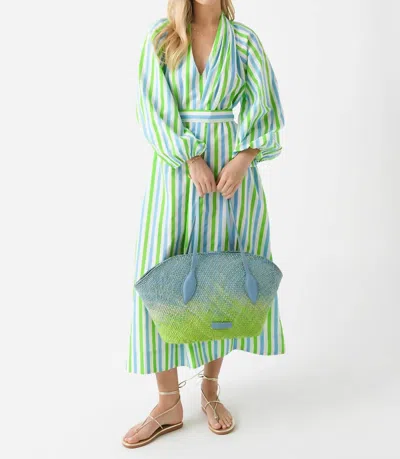 Rhode Rio Dress In Eden Stripe In Green