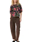 Rhode Rowan Top In Ink Morlaix Fleur Grande In Multi
