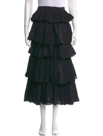 Pre-owned Rhode Ruffle Embellishment Midi Length Skirt In Black