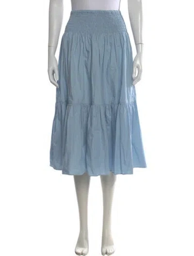 Pre-owned Rhode Ruffle Embellishment Midi Length Skirt In Blue