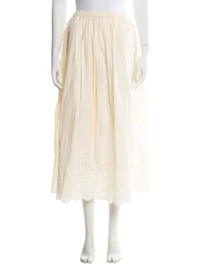 Pre-owned Rhode Ruffle Embellishment Midi Length Skirt In Neutral