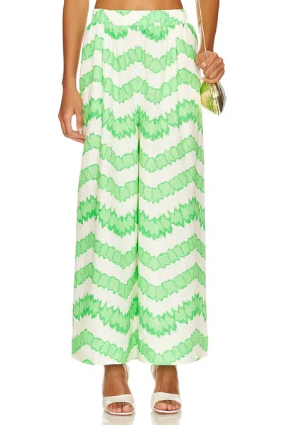 Rhode Safia Pant In Watercolor Zig Zag In White