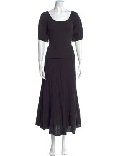 Pre-owned Rhode Scoop Neck Long Dress In Blue