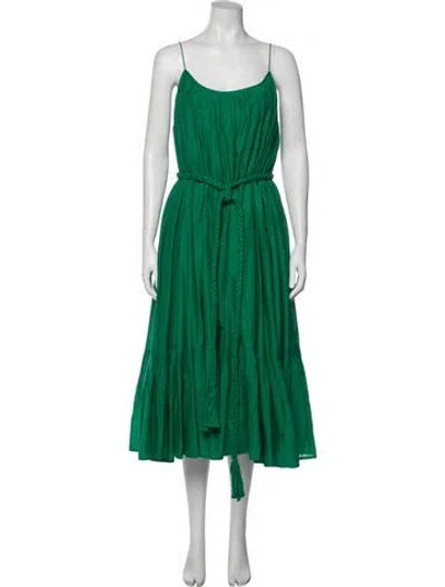 Pre-owned Rhode Scoop Neck Long Dress In Green
