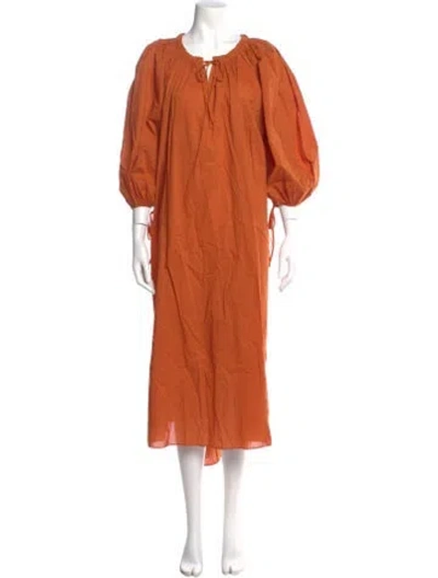 Pre-owned Rhode Scoop Neck Long Dress In Orange