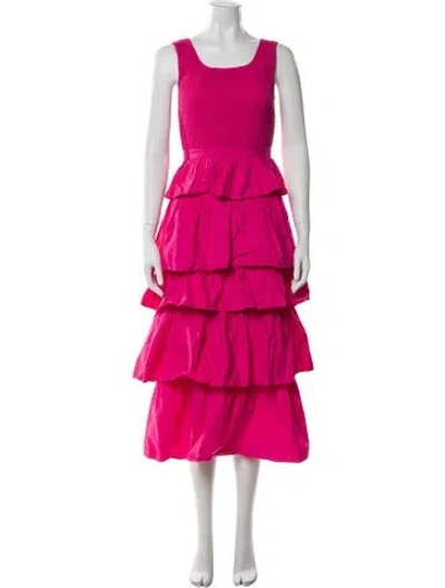 Pre-owned Rhode Scoop Neck Long Dress In Pink