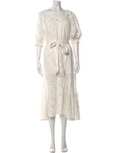 Pre-owned Rhode Scoop Neck Long Dress In White