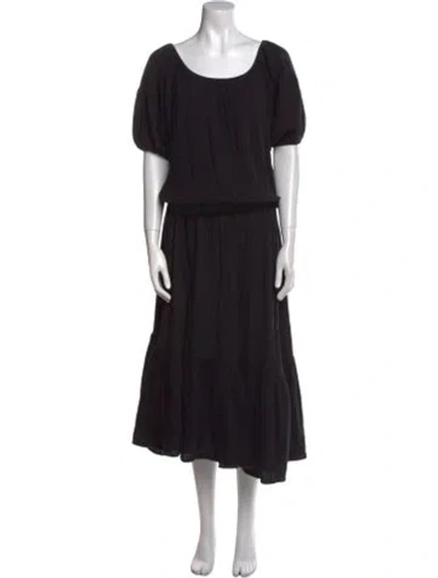 Pre-owned Rhode Scoop Neck Midi Length Dress In Black