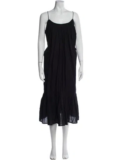 Pre-owned Rhode Scoop Neck Midi Length Dress In Blue