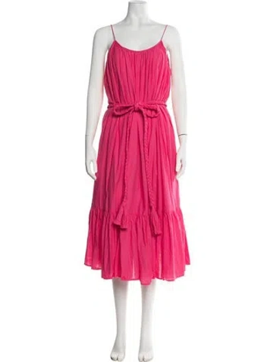 Pre-owned Rhode Scoop Neck Midi Length Dress In Pink