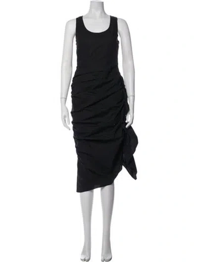 Pre-owned Rhode Scoop Neck Midi Length Dress W/ Tags In Black