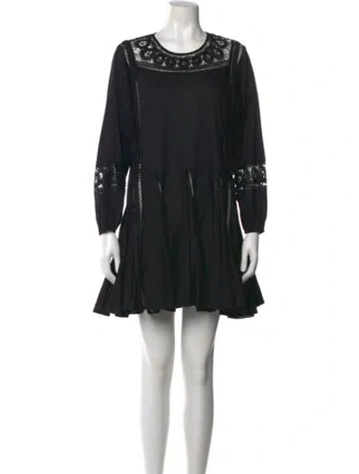 Pre-owned Rhode Scoop Neck Mini Dress In Black